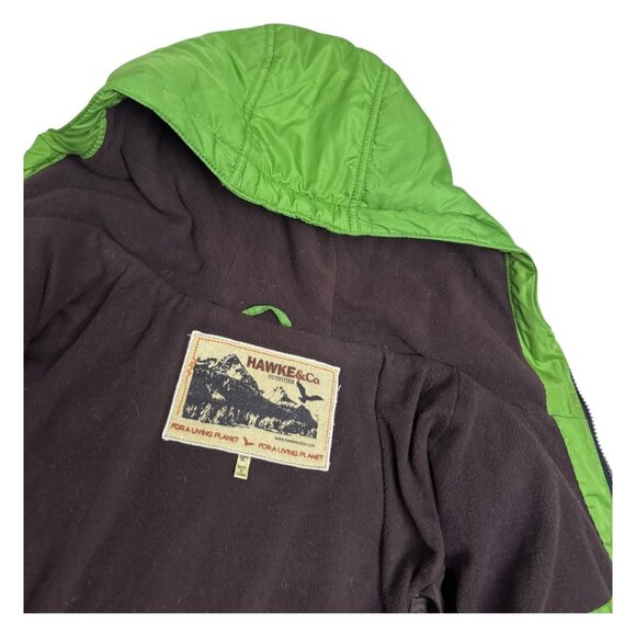 HAWKE & CO Green Down & Feather Fill Winter Puffer Parka Jacket Womens Large - Picture 7 of 8